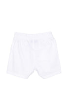 Shorts per neonata Moschino Kids bianchi con stampa Teddy Bear sul davanti MDQ00FLLA10 10101 MOSCHINO KIDS 