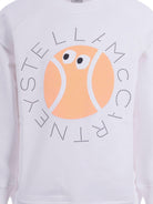 Felpa per bambino Stella McCartney Kids bianca con stampa pallina da tennis TY4Q60 Z0499 101 STELLA McCARTNEY KIDS 