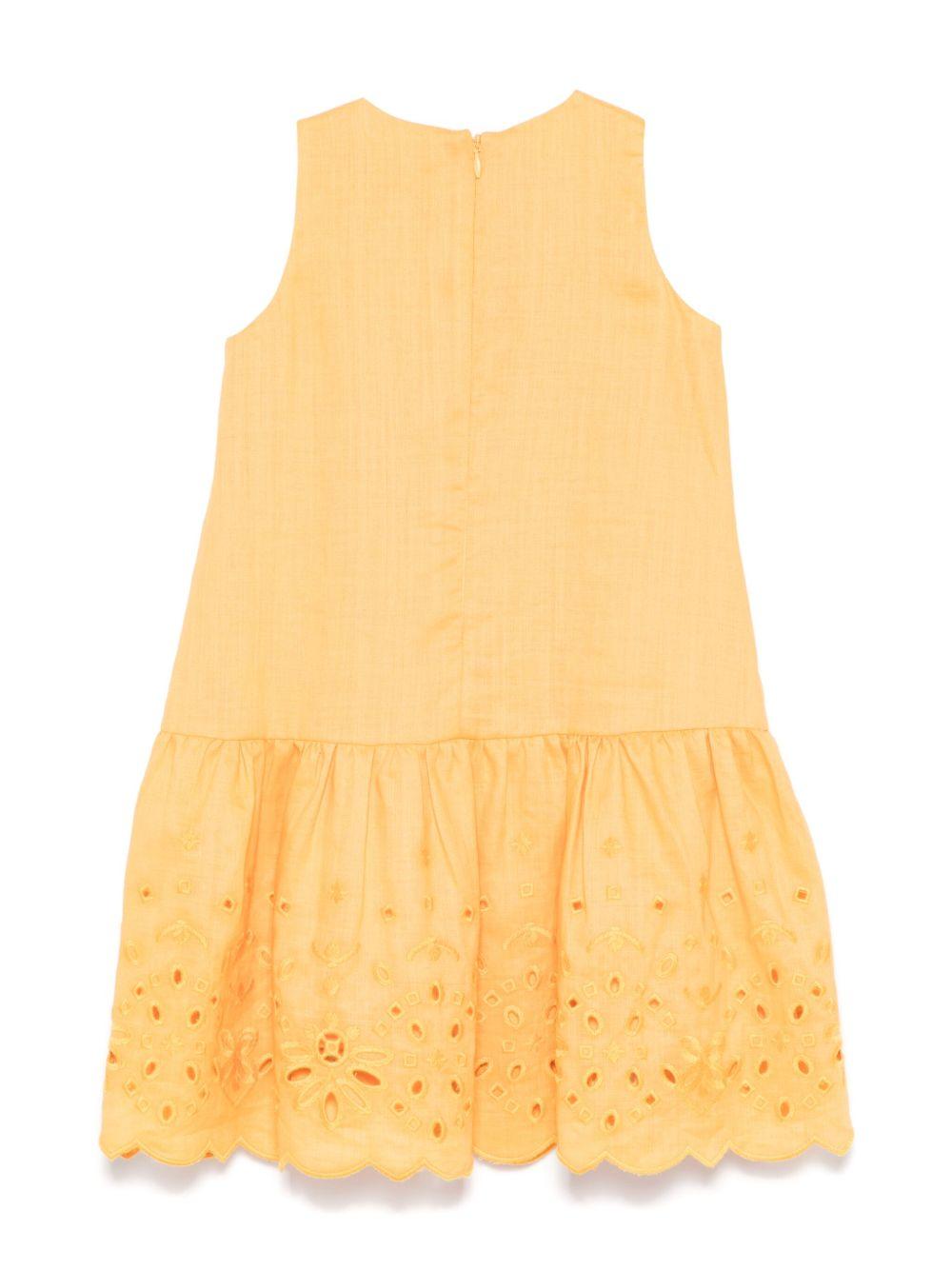 Abito per bambina Ermanno Scervino Junior giallo in pizzo sangallo SFAB058CLI007 7254 ERMANNO SCERVINO JUNIOR 