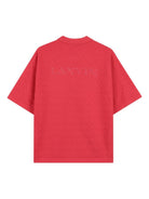 T-shirt per bambino Lanvin Enfant rossa con colletto stile polo N30366 998 LANVIN KIDS 