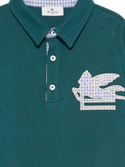 T-shirt per bambino Etro Kids verde con colletto stile polo GZ8H41 Z0022 797 ETRO KIDS 