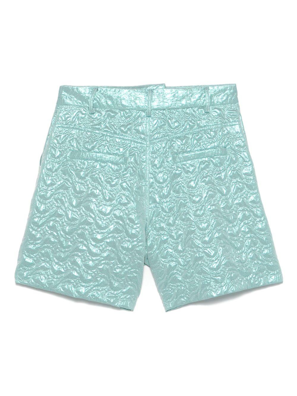 Shorts per donna Merci verde acquamarina in lamé P287P UNICO MERCI 