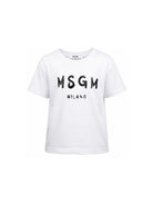 T-shirt per bambino MSGM Kids bianca con stampa logo S6MSJUTH001 001 MSGM KIDS 