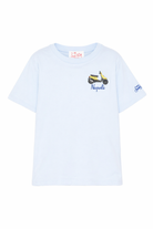 T-shirt per bambino MC2 Saint Barth Kids azzurra con dettaglio ricamato sul davanti POT0002 03321L MC2 ST. BARTH KIDS 