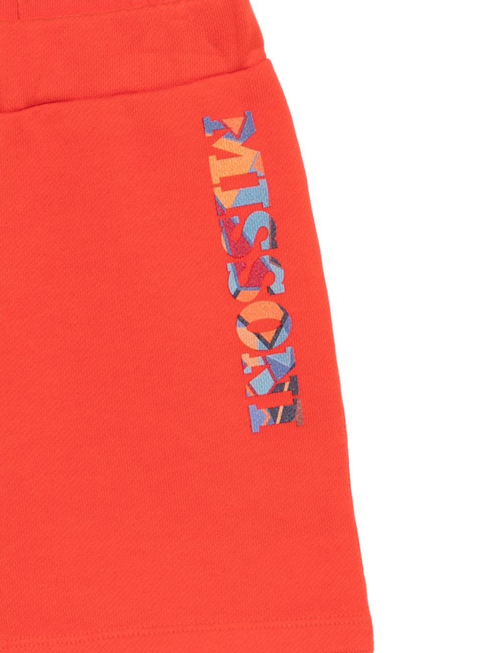 Shorts per neonata Missoni Kids arancione con stampa logo sul davanti MY6549 Z3183 426 MISSONI KIDS 