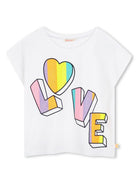 T-shirt con stampa per bambina Billieblush bianco con orlo dritto U21036 10P BILLIEBLUSH 
