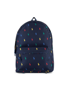 Zaino per bambini Polo Ralph Lauren Kids blu con motivo Polo Pony all-over 9AR153 BCV Ralph Lauren kids 
