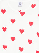 Camicia da notte per bambina Petit Bateau bianca con stampa a cuori all-over 59396 01 PETIT BATEAU KIDS 