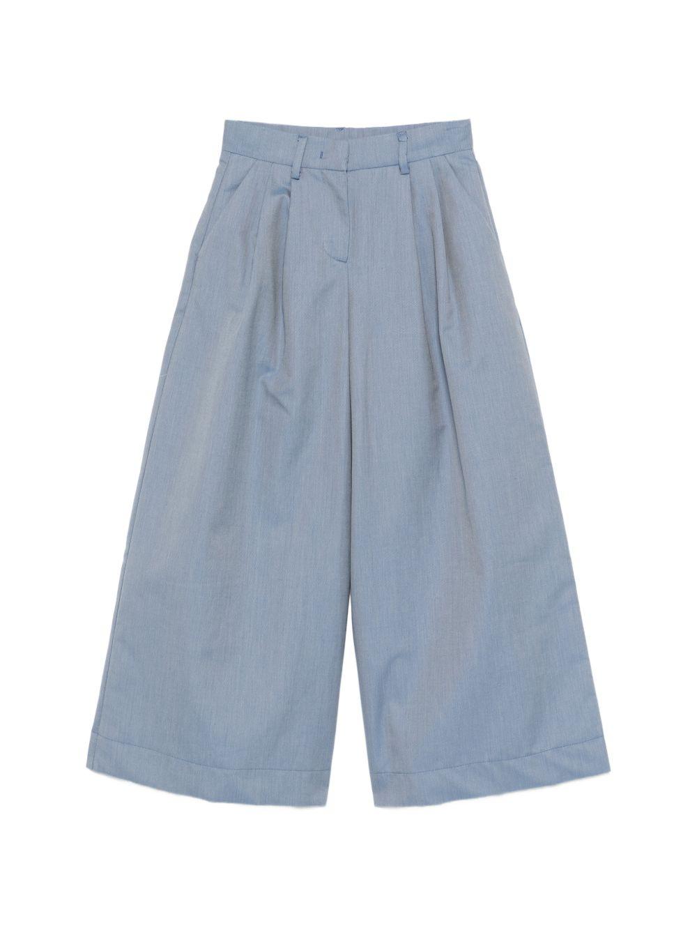 Pantaloni per bambina Simonetta blu con design pieghe SY6A90 G0212 645 SIMONETTA KIDS 