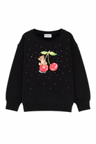 Felpa per bambina Moschino Kids nera con grafica orsetto HDF06OLDA25 60100 MOSCHINO KIDS 