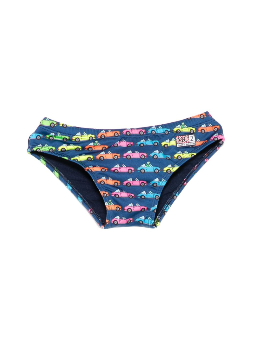 Slip da bagno per bambino MC2 Saint Barth Kids blu con stampa auto all-over BIL0001 02525L MC2 ST. BARTH KIDS 