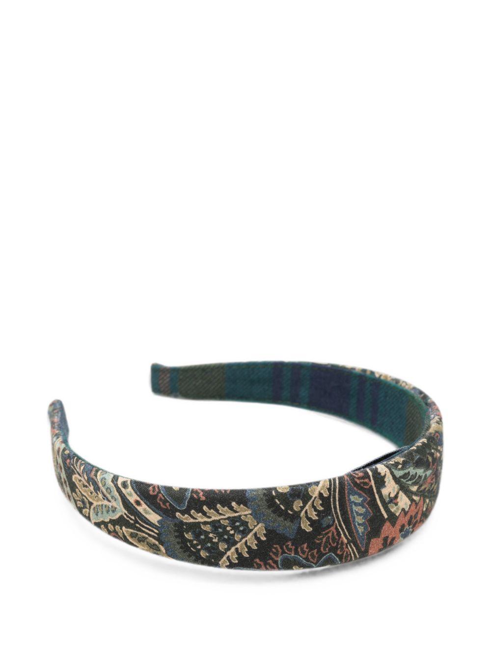 Cerchietto per capelli per bambina Etro Kids verde con stampa grafica all-over GZ0A14 P0632 719BL ETRO KIDS 