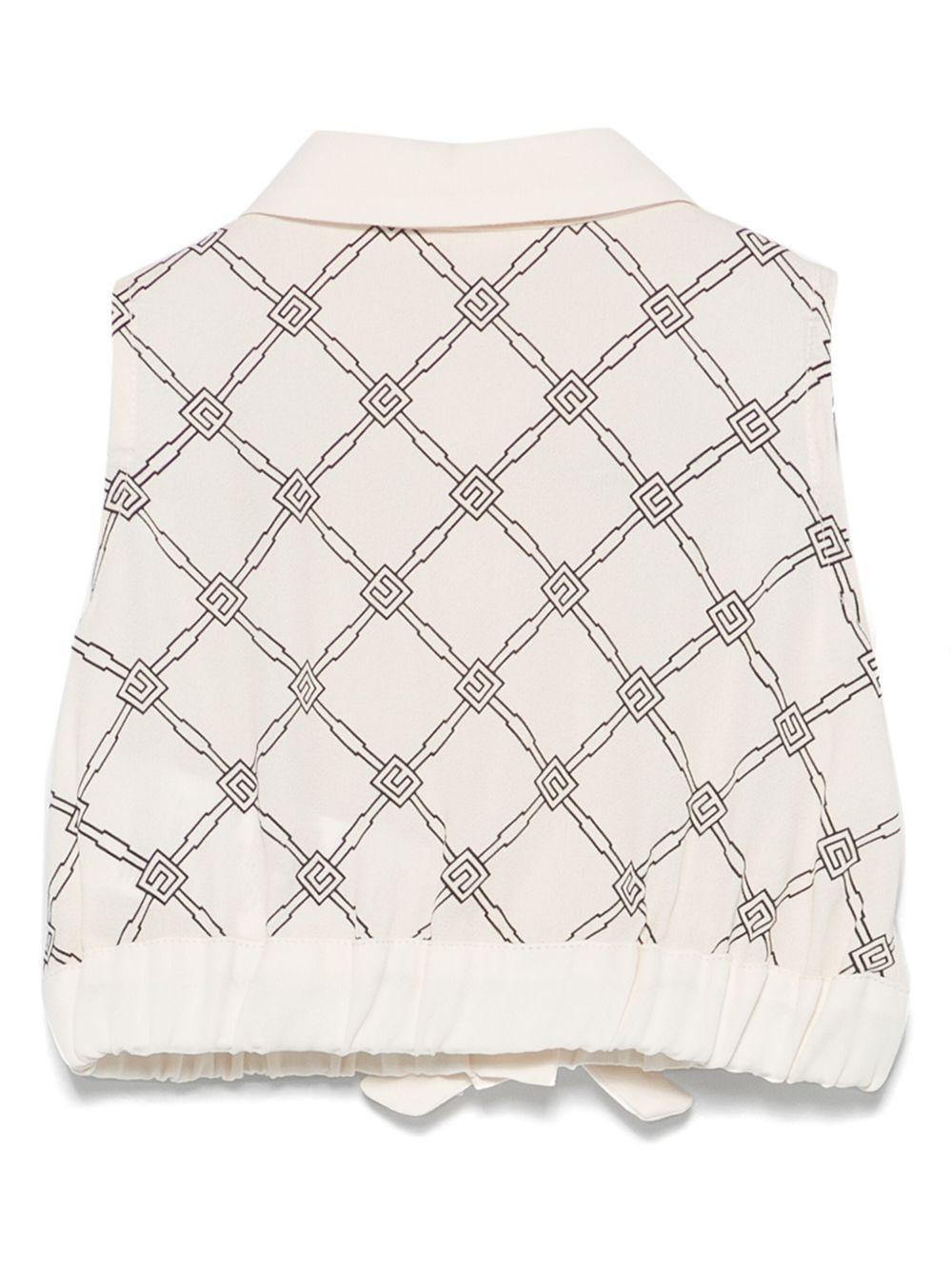 Camicia per bambina Elisabetta Franchi La Mia Bambina beige con stampa EGCA0420VI022 D595 ElISABETTA FRANCHI 