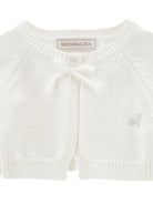 Cardigan per neonata Monnalisa bianco con dettaglio fiocco 73G800 7036 0001 MONNALISA KIDS 