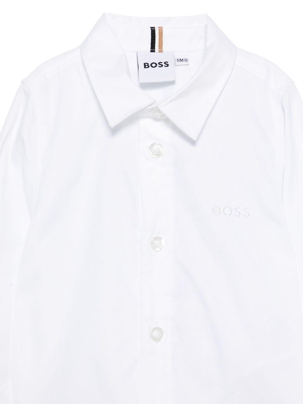 Camicia per neonato Boss Kids bianco con ricamo J52681 10P BOSS KIDS 