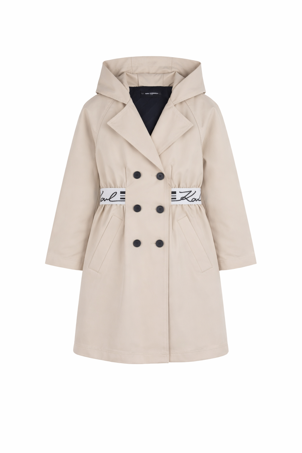 Trench per bambina Karl Lagerfeld Kids beige con cappuccio Z31126 192 KARL LAGERFELD KIDS 