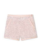 Shorts con paillettes per bambina Chloè Kids rosa con fodera in cotone C20473 46J CHLOE' KIDS 