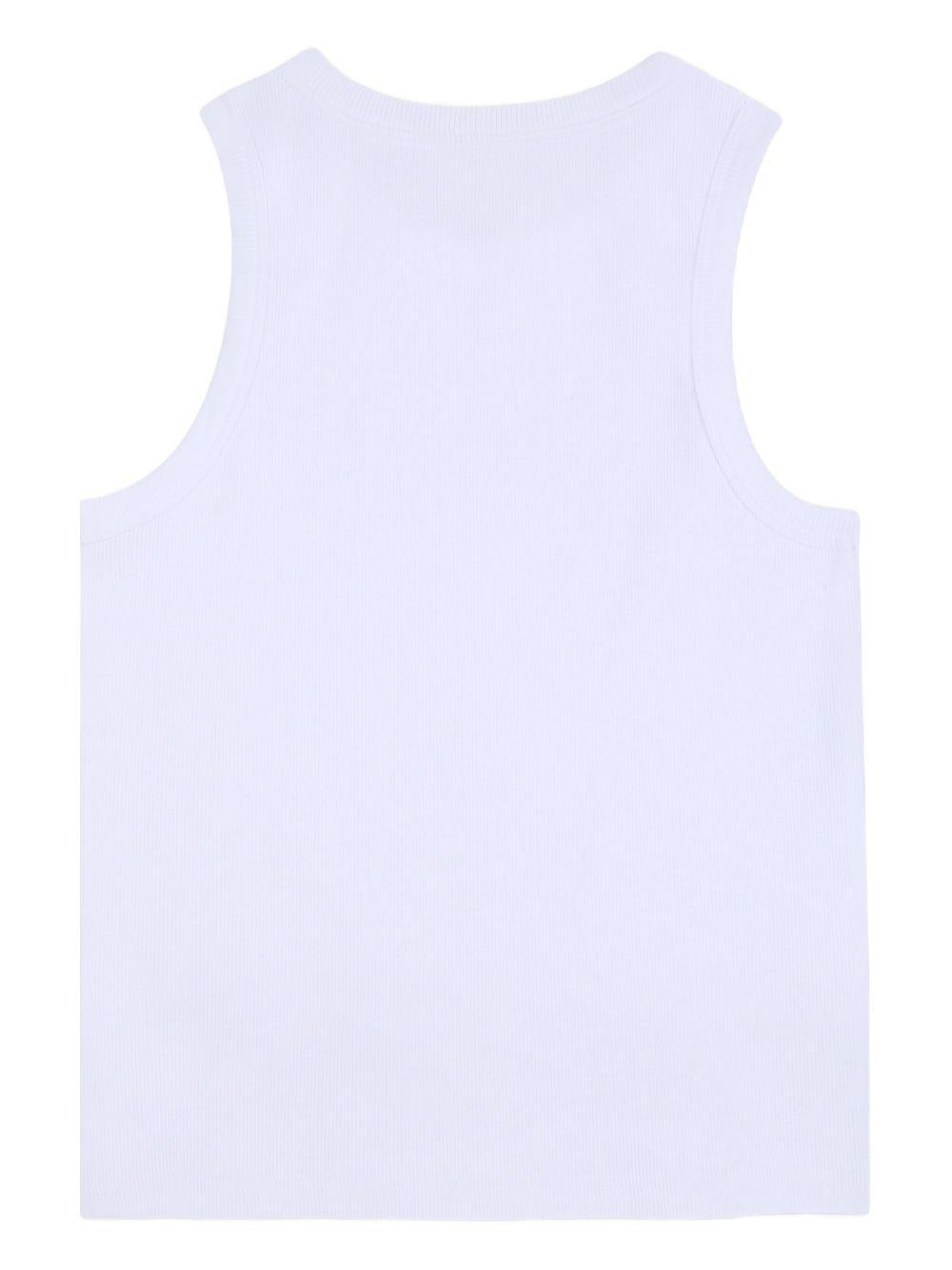 Canotta per bambina Givenchy Kids bianca con logo sul davanti H31114 10P GIVENCHY KIDS 