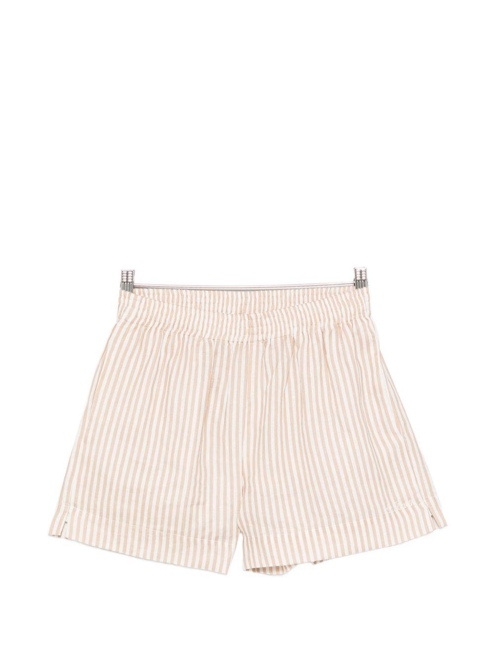 Shorts da donna MC2 Saint Barth beige con motivo a righe MEA002 07570L MC2 ST. BARTH 