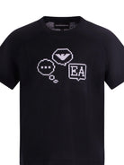 T-shirt per bambino Emporio Armani Kids blu con monogramma effetto pixel sul davanti EB000912 AF10127 UB118 EMPORIO ARMANI KIDS 