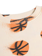 Felpa Monti per bambino Molo beige con stampa basketball 6S26J205 9544 MOLO KIDS 