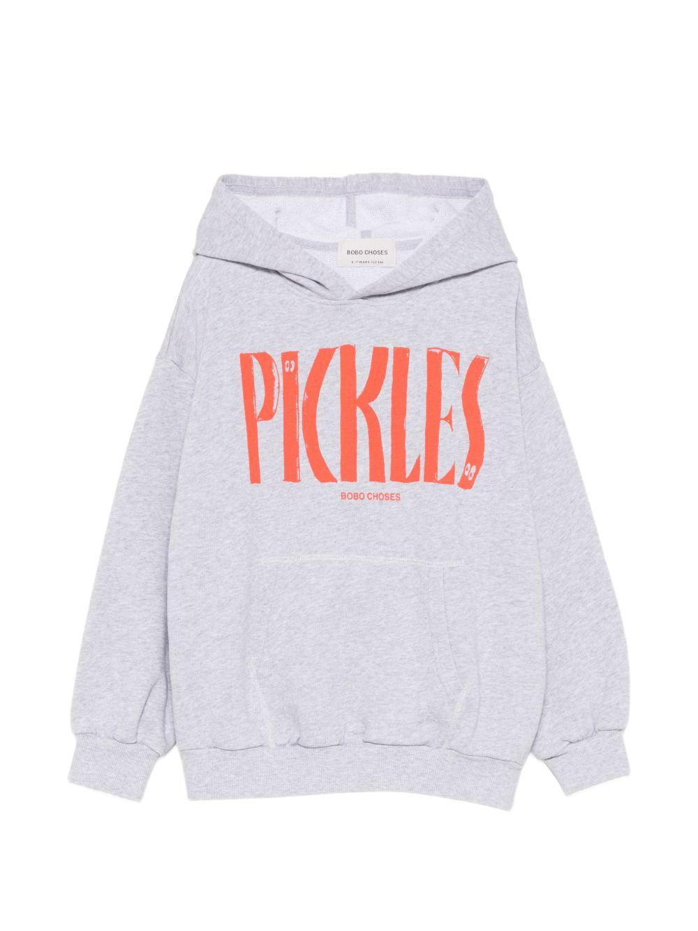 Felpa per bambino Bobo Choses grigia con stampa "Pickles" sul davanti B126AC051 041 BOBO CHOSES KIDS 