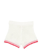 Shorts per bambina MC2 Saint Barth Kids bianchi con ricami frutta YVT0002 00264L MC2 ST. BARTH KIDS 