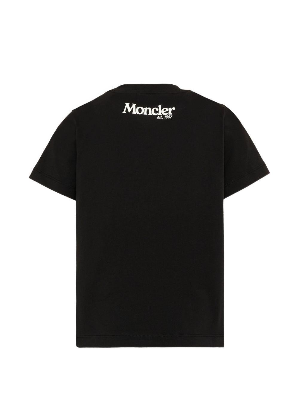 Moncler Enfant black T-shirt for boys with logo detail – Rubino Kids