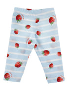 Pantaloni per neonata Monnalisa azzurro a righe con stampa fragole 31G414NP 7616 5244 MONNALISA KIDS 