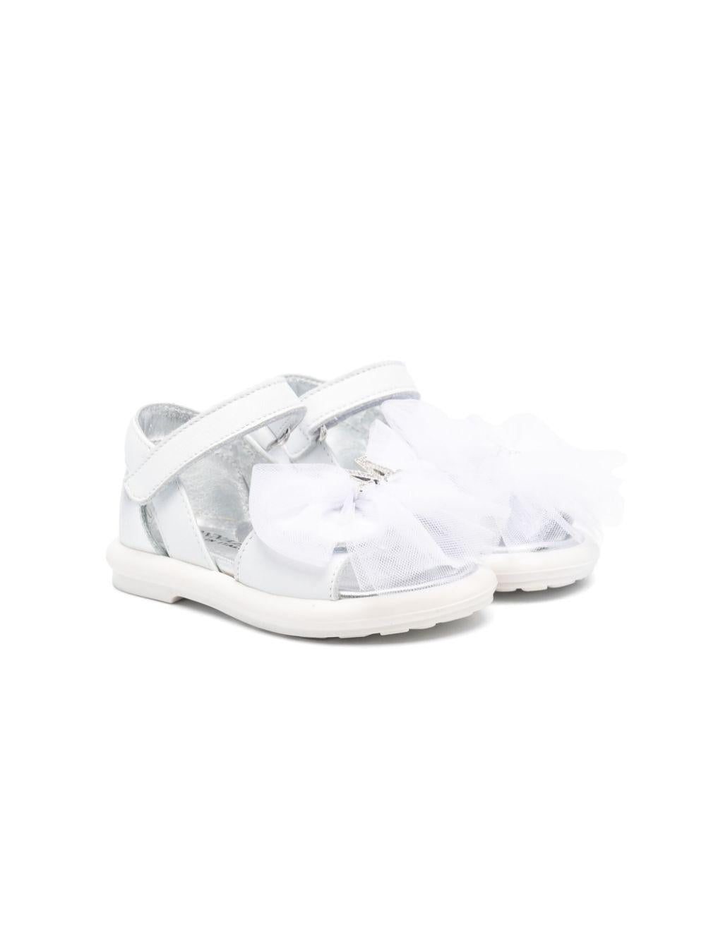Sandali per bambina Monnalisa bianco con dettaglio fiocco 83E007 5721 0001 MONNALISA 