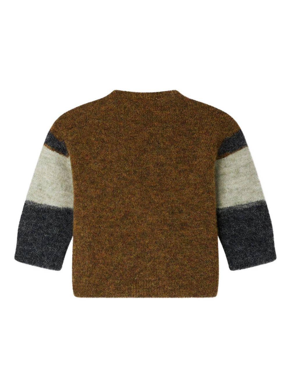 Maglione per neonato Bonpoint multicolor a righe con silhouette animalier W05YJUK00003 946 BONPOINT 