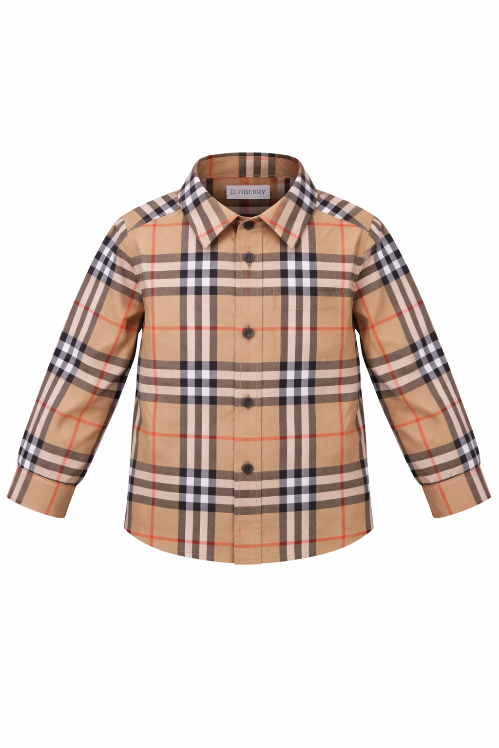 Camicia neonato Burberry Kids beige a quadri 8121242 B9368 BURBERRY KIDS 