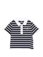 Polo per neonati Balmain Kids blu e bianco con motivo a righe BY8521 Z3657 617BC BALMAIN KIDS 