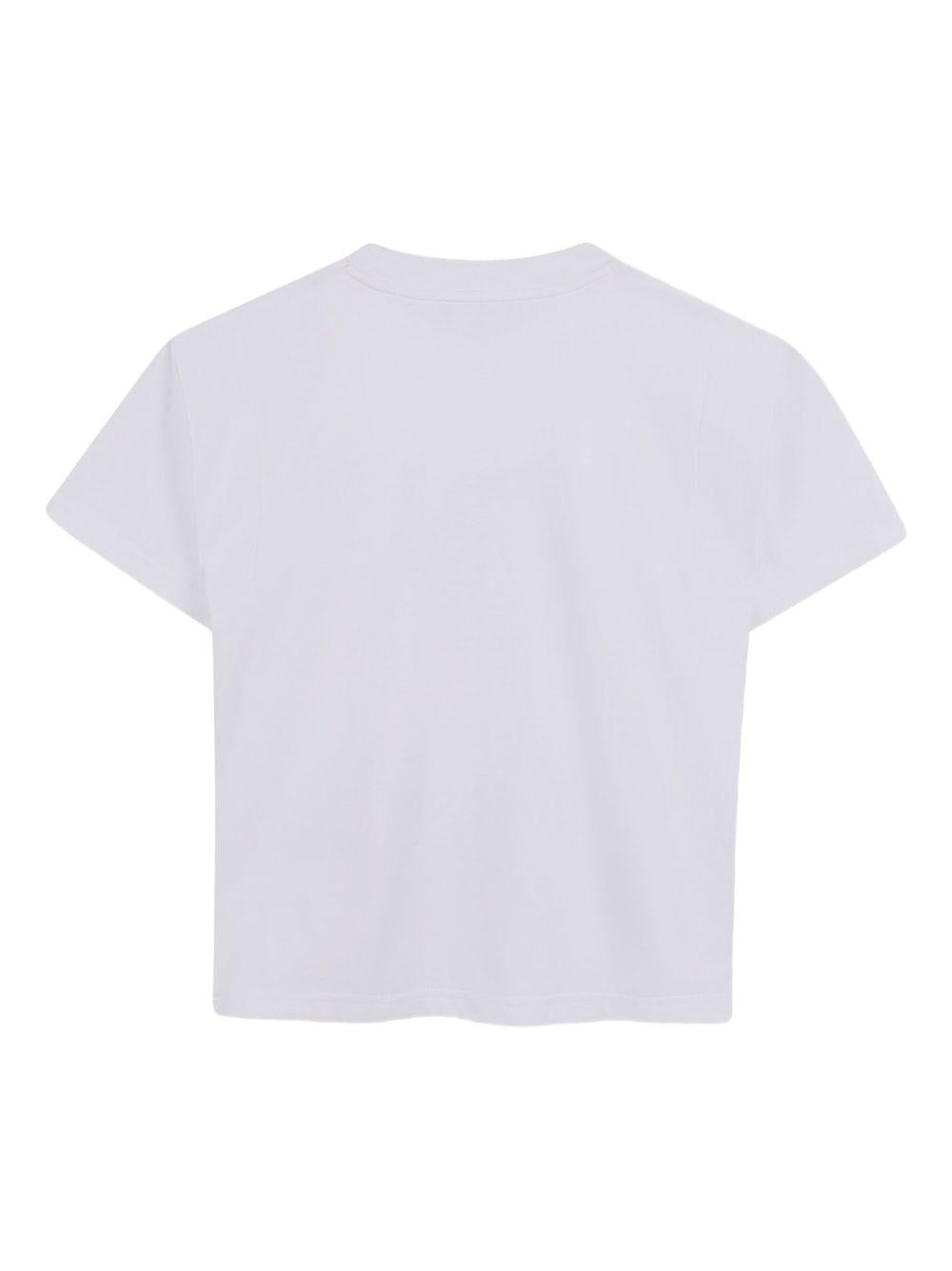 T-shirt per bambina DKNY Kids bianca con stampa con logo D62417 10B DKNY 