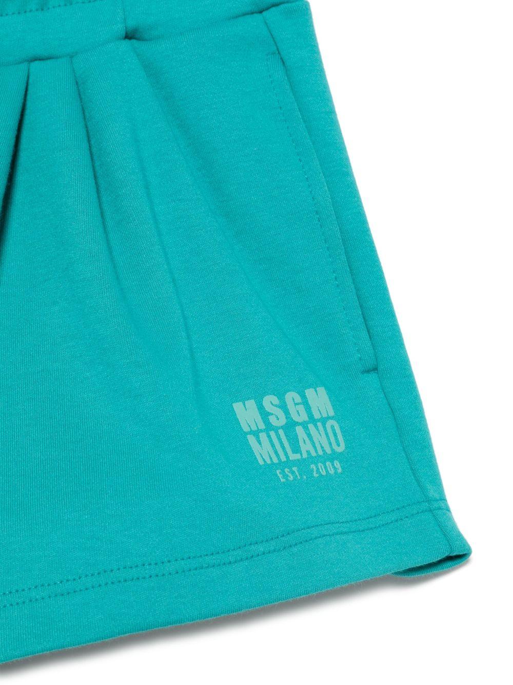 Bermuda per bambina MSGM Kids turchese con applicazione posteriore con logo S5MSJGSH176 MS012 MSGM KIDS 