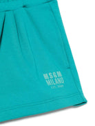 Bermuda per bambina MSGM Kids turchese con applicazione posteriore con logo S5MSJGSH176 MS012 MSGM KIDS 