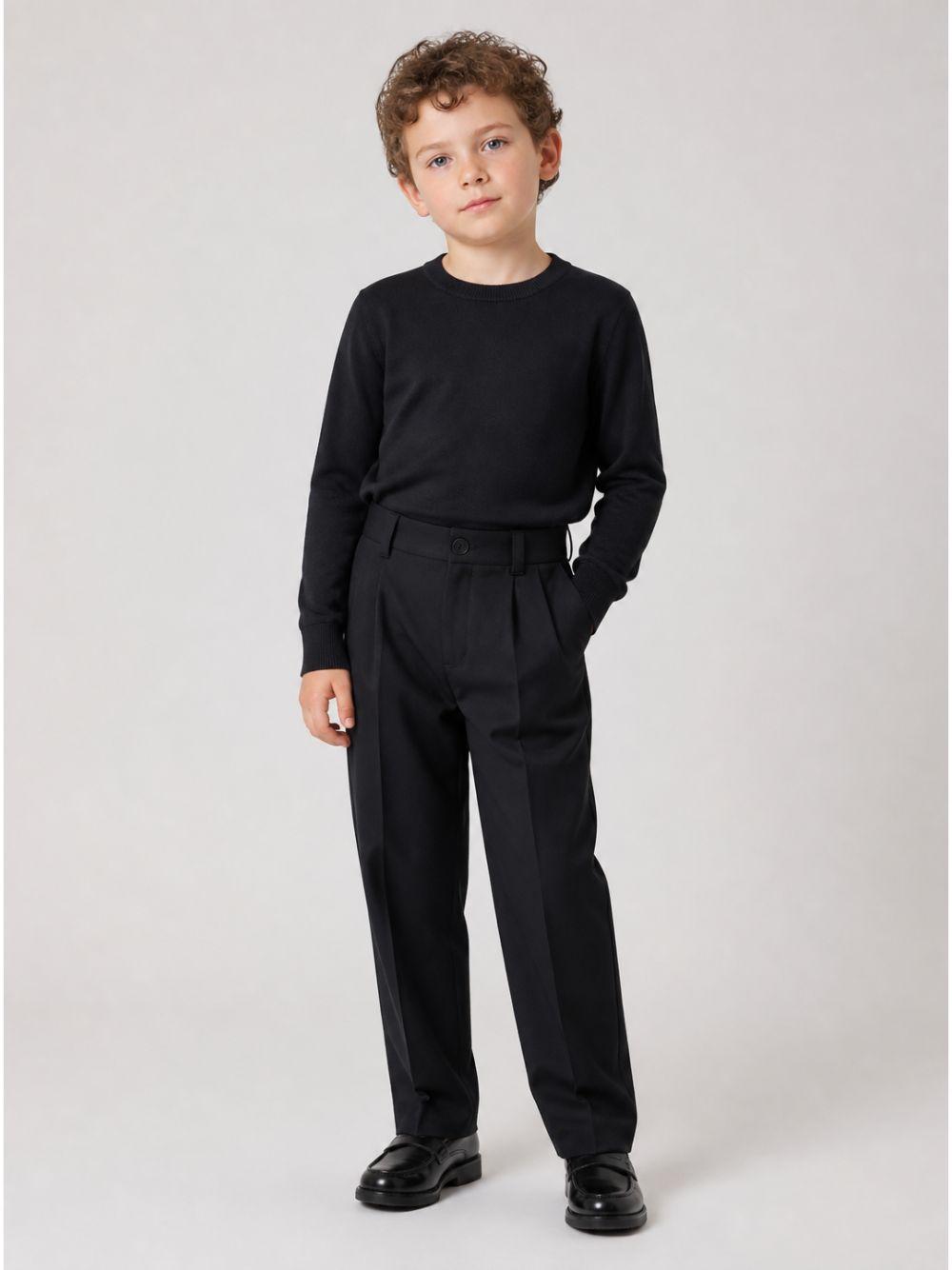 Pantaloni per bambino Givenchy Kids neri con dettaglio pieghe H31446 09B GIVENCHY KIDS 