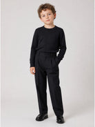 Pantaloni per bambino Givenchy Kids neri con dettaglio pieghe H31446 09B GIVENCHY KIDS 