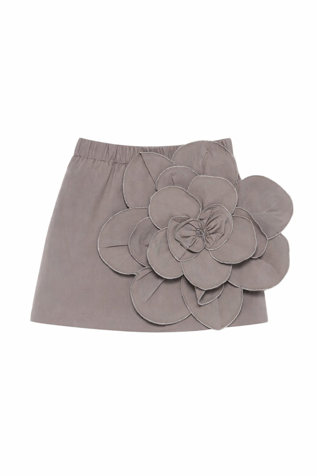 Gonna per bambina Douuod Kids grigia con applicazione a fiori DY7A71 P0589 907 DOUUOD KIDS 