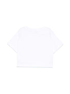 T-shirt per bambina Il Gufo bianco con ricamo con logo P25TS473MF001 151 IL GUFO 