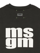 T-shirt per bambini MSGM Kids nero con stampa logo F5MSJUTH056 MS040 MSGM KIDS 