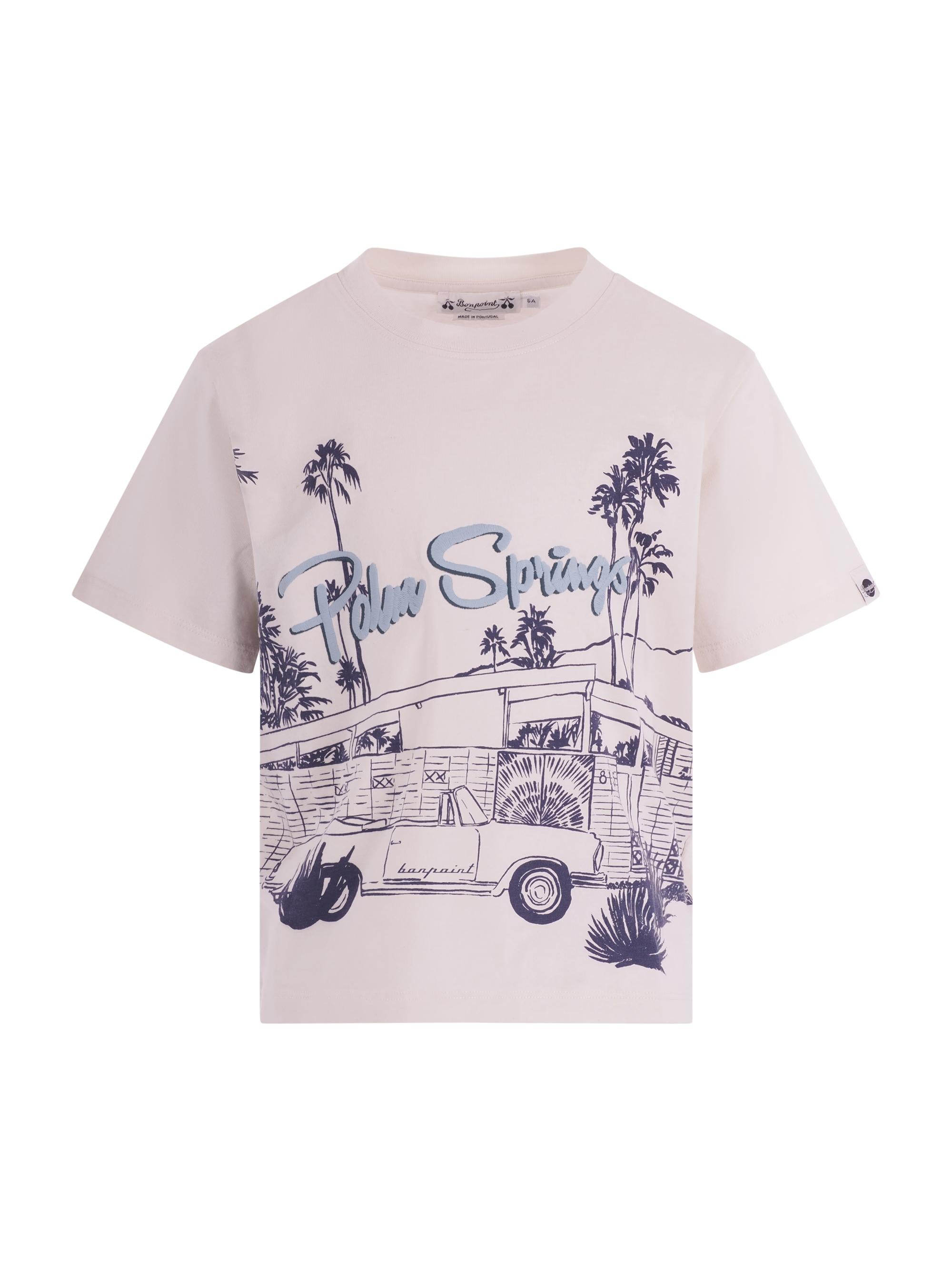 T-shirt per bambino Bonpoint beige con stampa grafica sul davanti C06BTSK00001 104 BONPOINT KIDS 