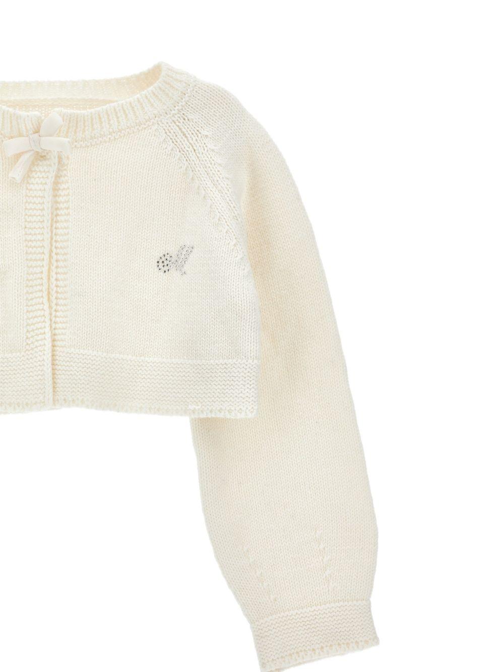 Cardigan per neonata Monnalisa Kids bianco con dettaglio con fiocco 73H801 8060 0001 MONNALISA KIDS 