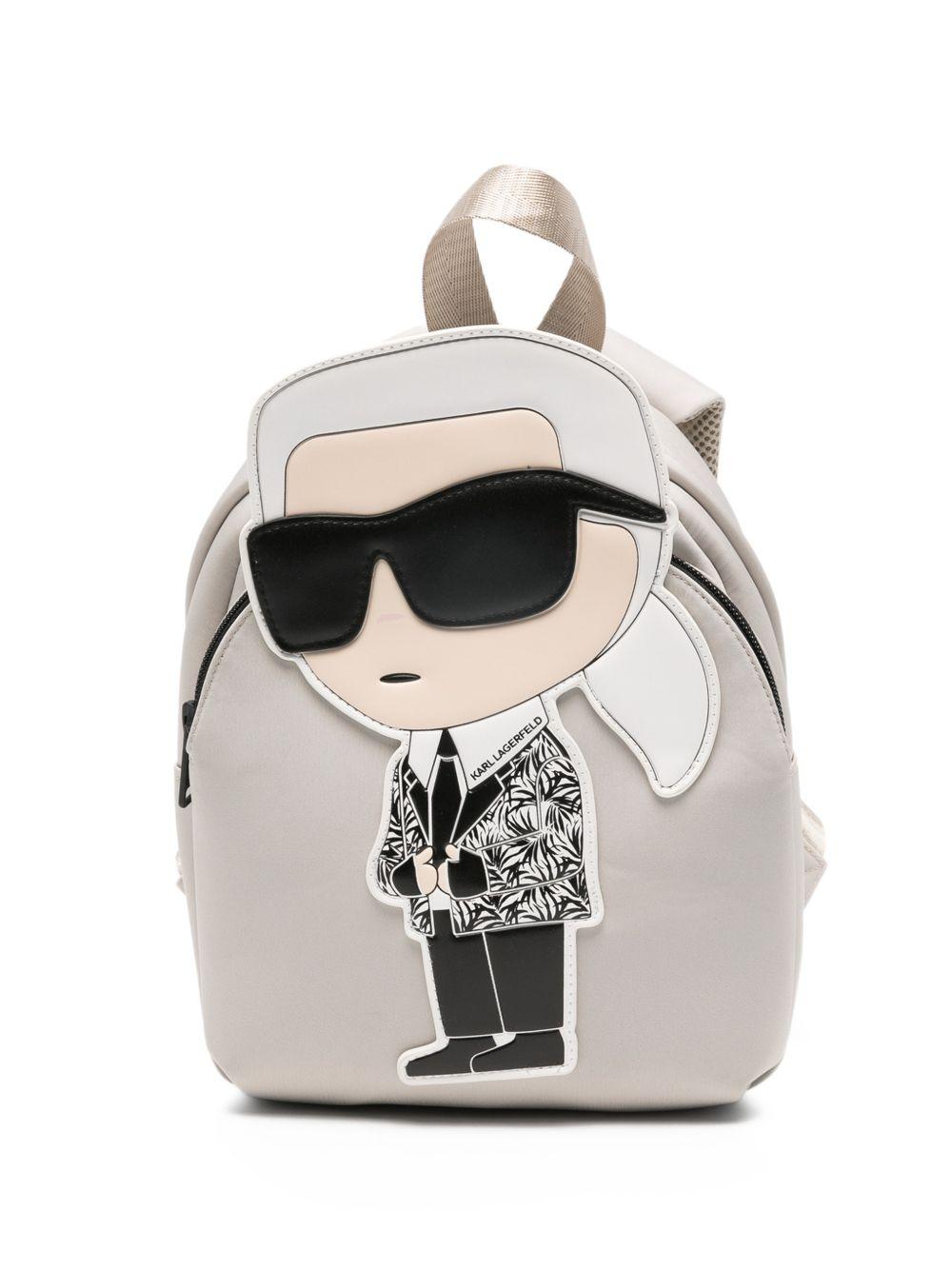 Zaino per bambini Karl Lagerfeld Kids beige con dettaglio in rilievo Z31208 211 KARL LAGERFELD KIDS 