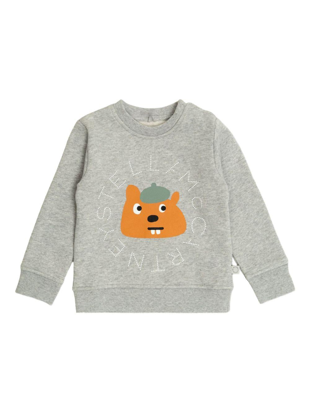 Felpa per neonato Stella McCartney Kids grigia con motivo Bear TX4630 Z0453 807 STELLA McCARTNEY KIDS 