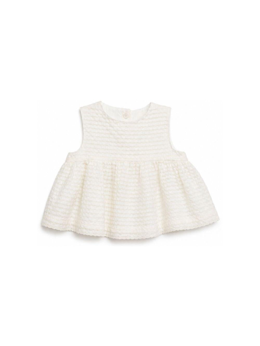 Top per neonata Simonetta bianco con orlo svasato SY5002 U0271 101AV SIMONETTA KIDS 