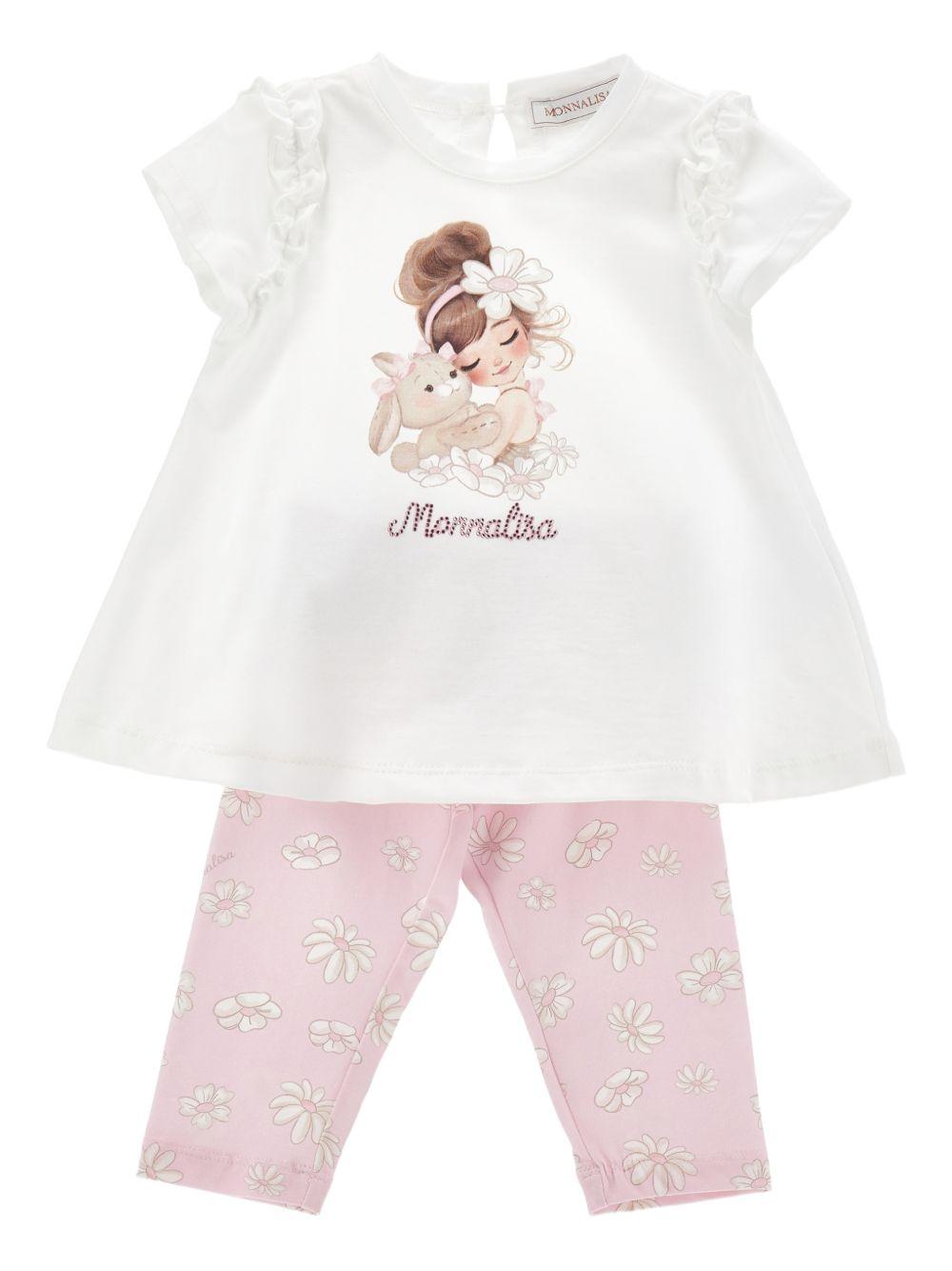 Completo per neonata Monnalisa multicolore con stampa grafica 31G503 7666 9001 MONNALISA KIDS 