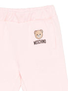 Pantaloni per neonata Moschino Kids rosa con motivo Teddy Bear MUP05XLCA92 50209 MOSCHINO KIDS 