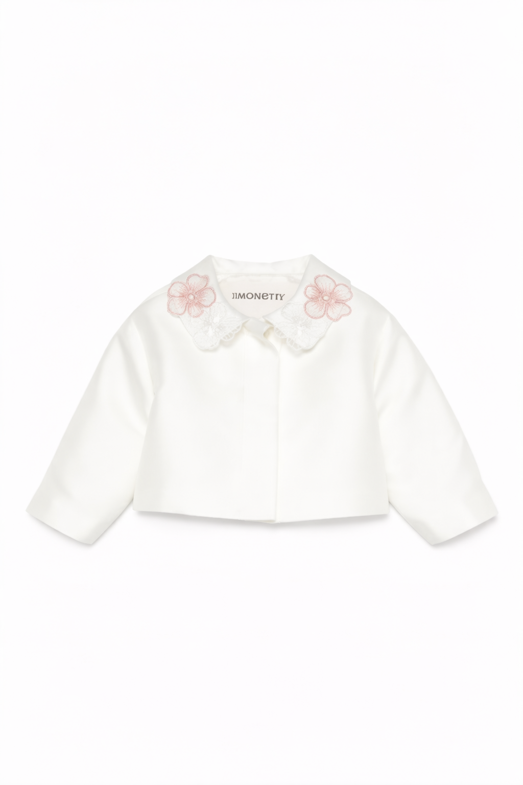 Giacca per neonata Simonetta bianca decorata con fiori SY2007 S0251 102 SIMONETTA 