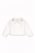 Giacca per neonata Simonetta bianca decorata con fiori SY2007 S0251 102 SIMONETTA 